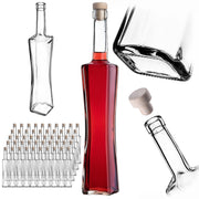KADAX Quadra Glass Bottle 500 ml 0.5L Moonshine Liqueur Bottles 50pcs + Tap T
