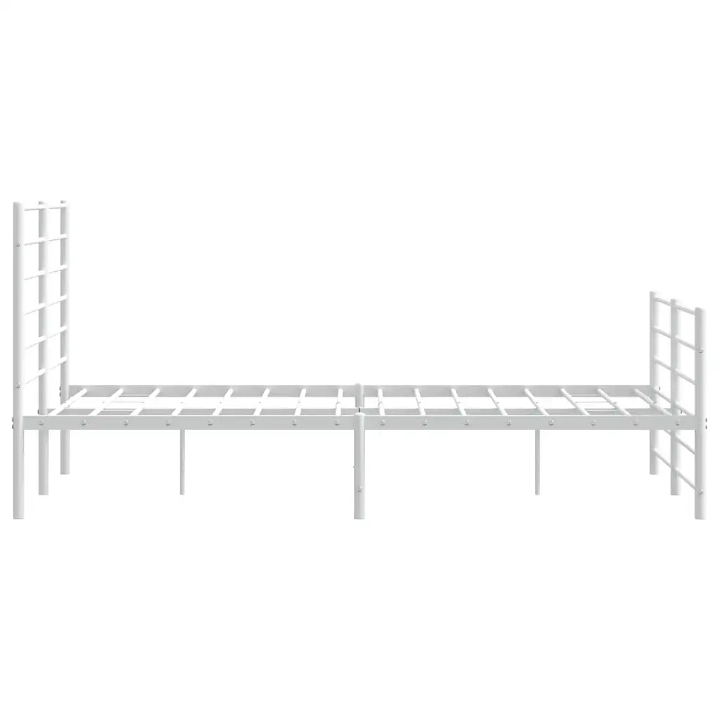 Giroletto con Testiera e Pediera Metallo Bianco 150x200 cm 352388