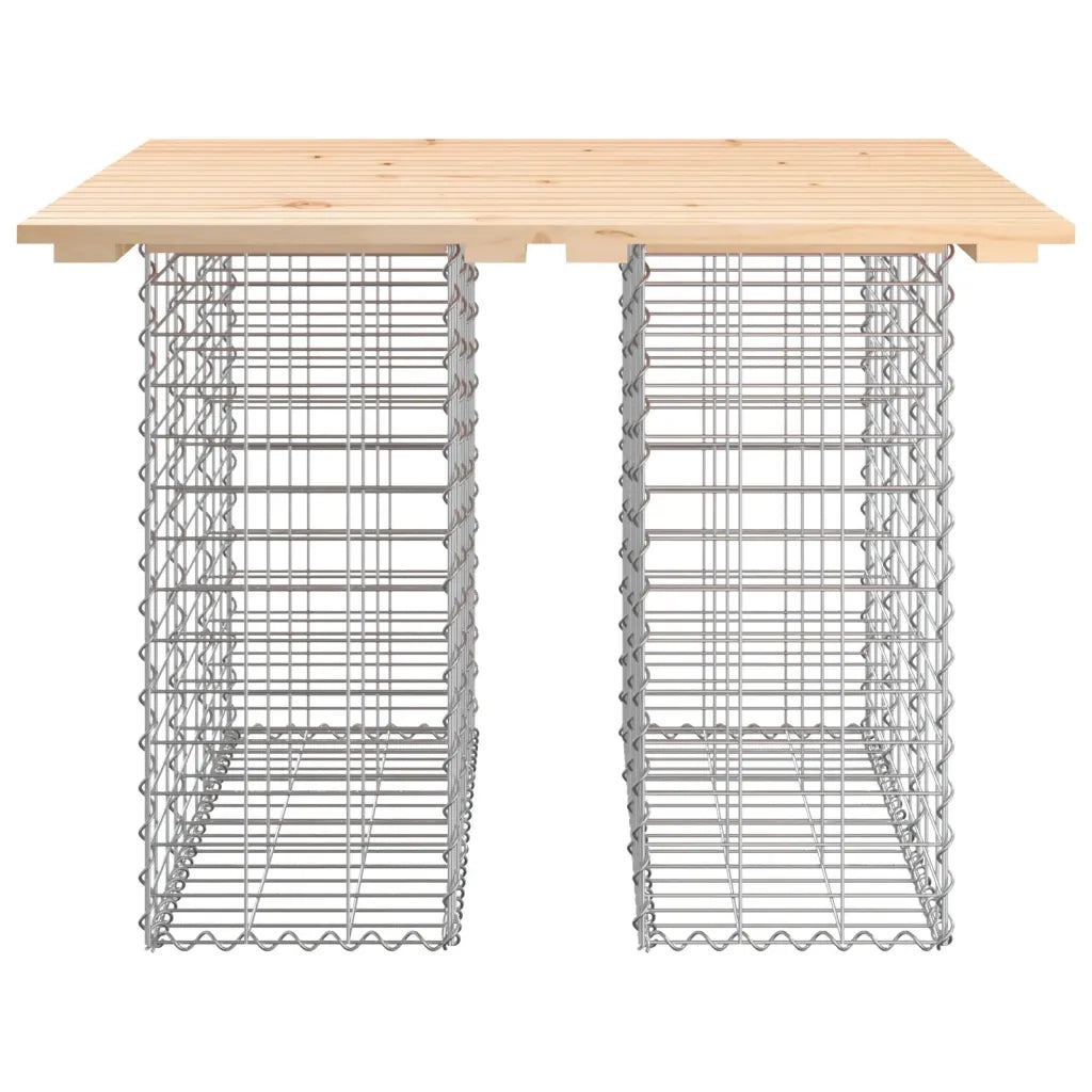 Tavolo da giardino in gabbione design 100x102x72 cm in legno massello di pino 834368