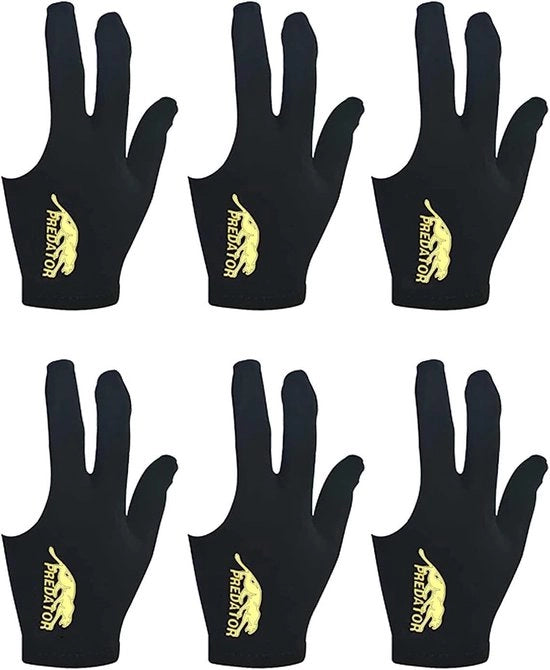 Manichini antiscivolo e respiranti per biliardo - Nero - Manichini da piscina - 6 pezzi - Adatti a donne e uomini