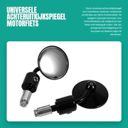 Specchio Retrovisore in Lega di Alluminio - Angolo Regolabile - Nero - Specchi per Motocicletta - Duraturo - 6,5 cm di Diametro