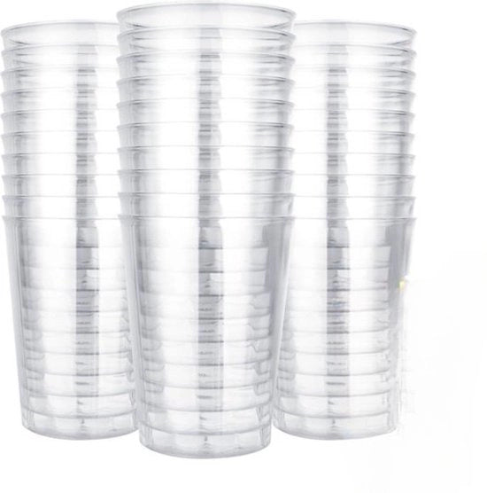 Bicchieri di plastica trasparenti da imballaggio - 120 pezzi - Riciclabili/Disponibili - Ideali per feste