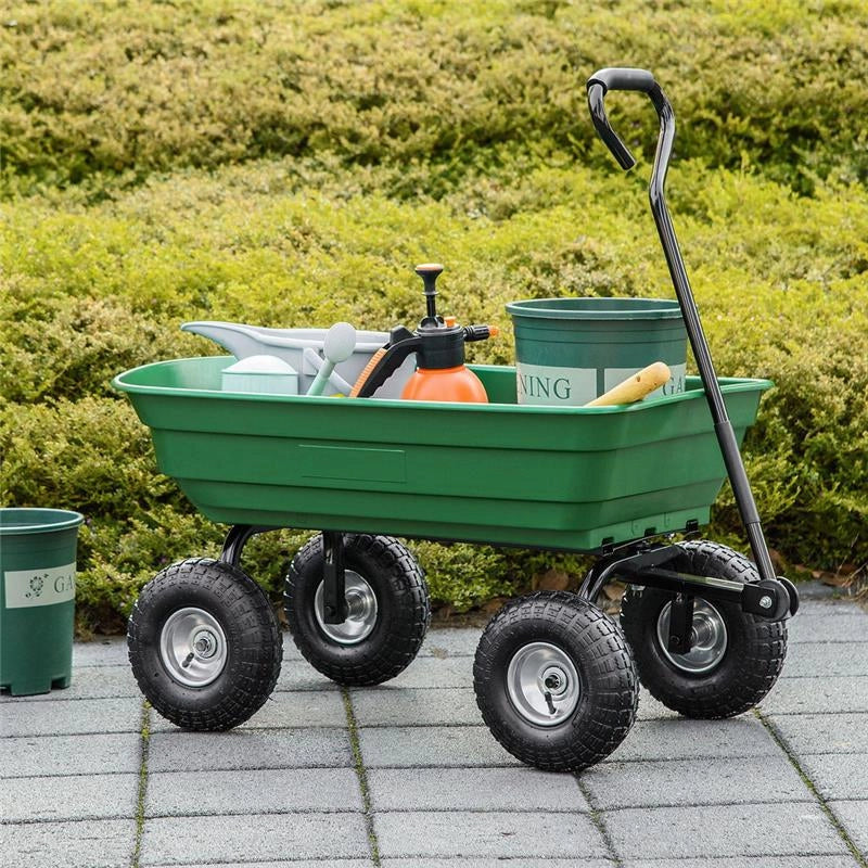 CARRELLO DA GIARDINO CON STRUTTURA IN ACCIAIO 108 X 52 X 100 CM VERDE