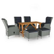 Set Mobili da Pranzo per Giardino 7 pz Grigio Chiaro cod mxl 36059