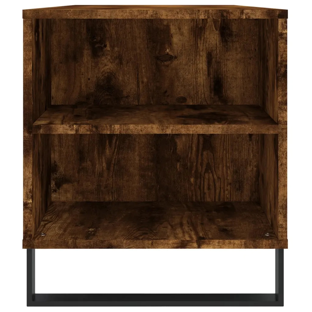 Tavolino da Salotto-Tavolino da soggiorno-Tavolo Rovere Fumo 102x44,5x50cm Legno Multistrato 781238