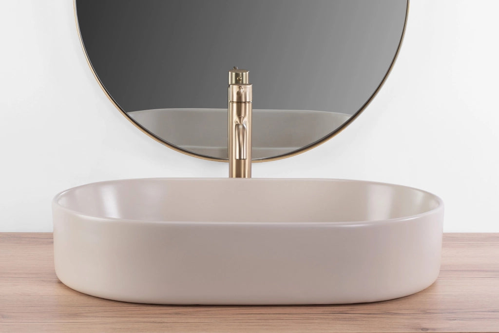 Lavabo Da Appoggio Rea Nadia 60 Beige Matt