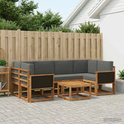 Set di divani da esterno con cuscino 5 pcs Naturale e Antracite