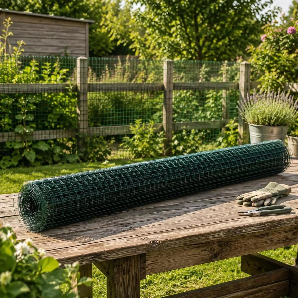 Steel Wire Fence With PVC Coating, 25x1.5 M, Green