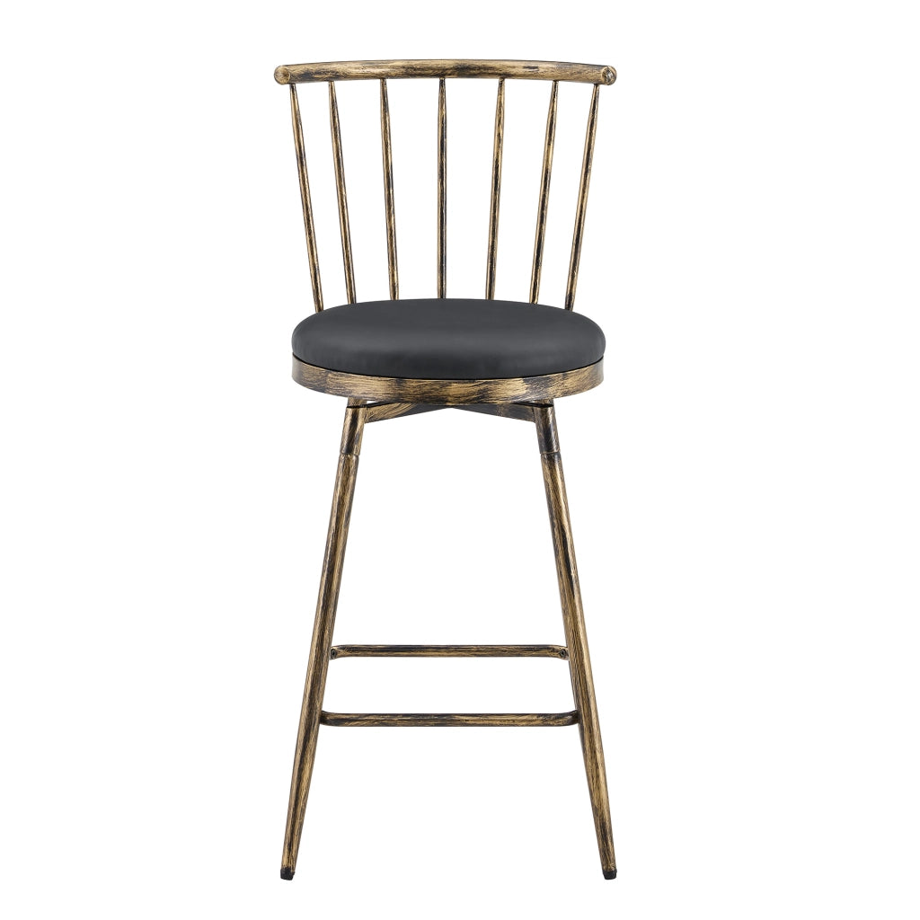 SGABELLO DA BAR stile Windsor con seduta imbottita 73 cm nero/marrone