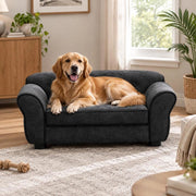 Black Plush Dog Sofa, 72x45x30 Cm