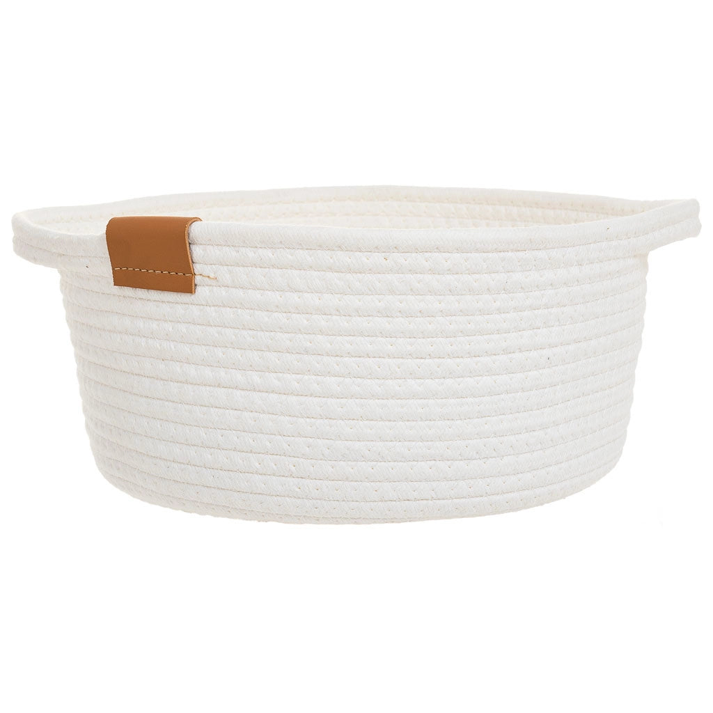 Cestino in cotone bianco D32,5x13