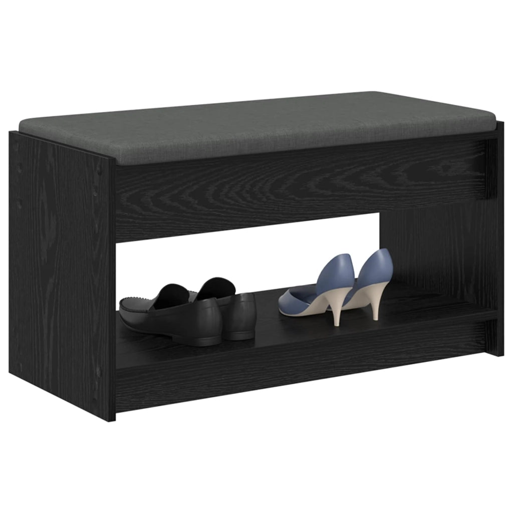 Panca per ingresso con cuscino Rovere Nero 83 x 38 x 45 cm