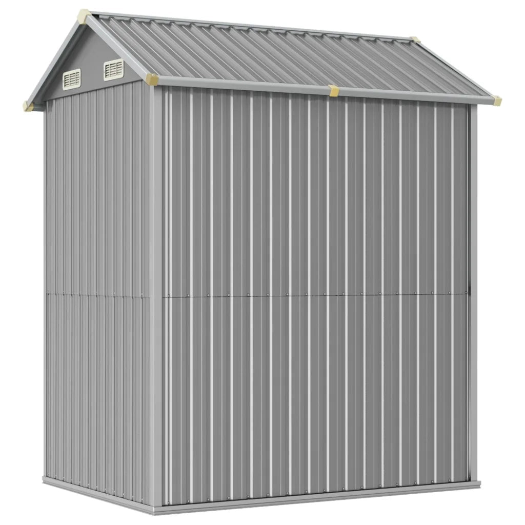 Casetta da giardino grigio chiaro 192x152,5x237 cm in acciaio zincato 364530