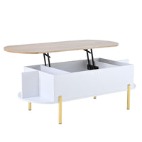 Tavolino multifunzione - Xylo - 120x50cm 7 ripiani legno/bianco