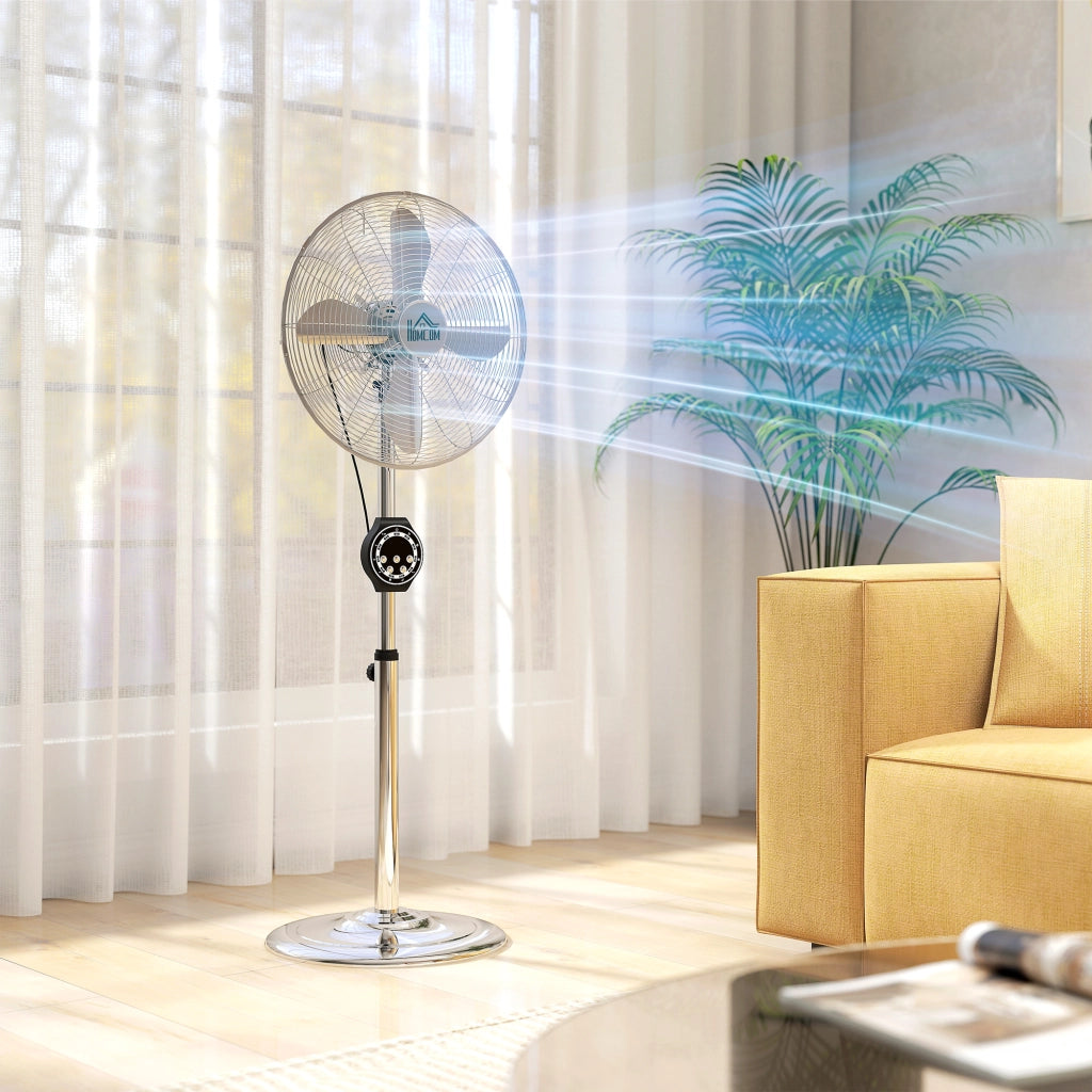 Ventilatore a Piede Regolabile ¨C Zephmum ¨C Argento 120-135 cm
