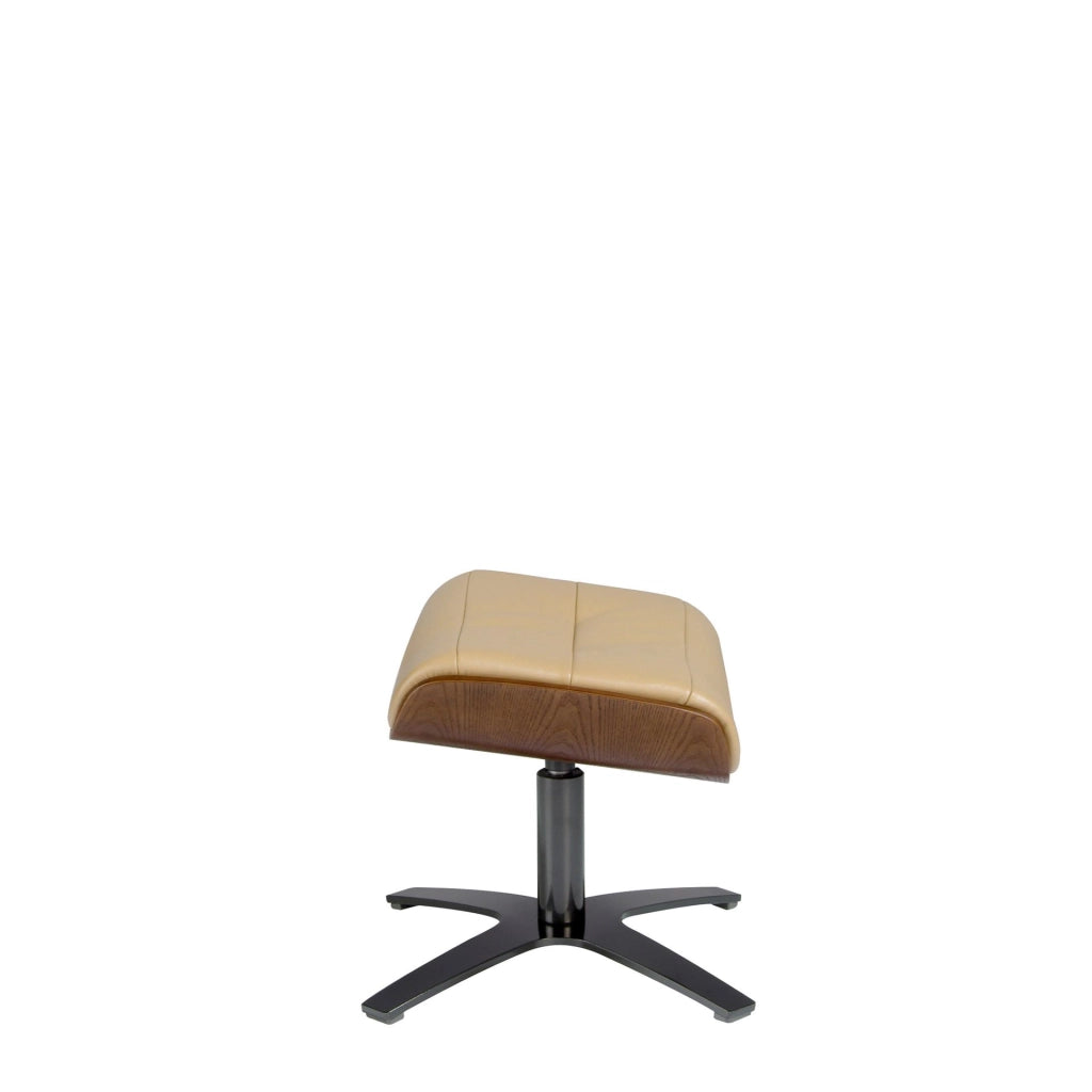 Pouf in pelle sabbia
