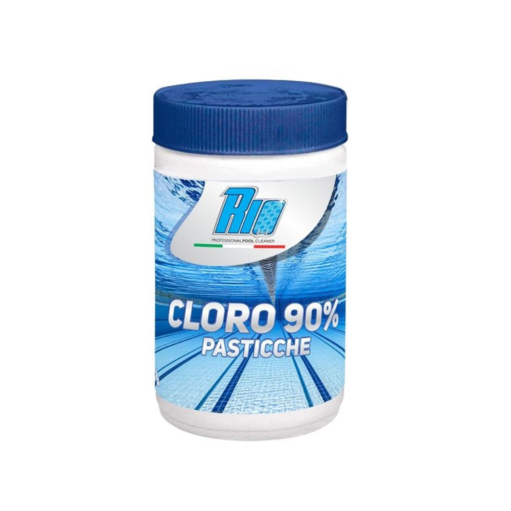 Trade Shop - Barattolo Cloro 90% Pasticche 200g Manutenzione Acqua Piscine 1kg Lento Scioglimento 655578a -