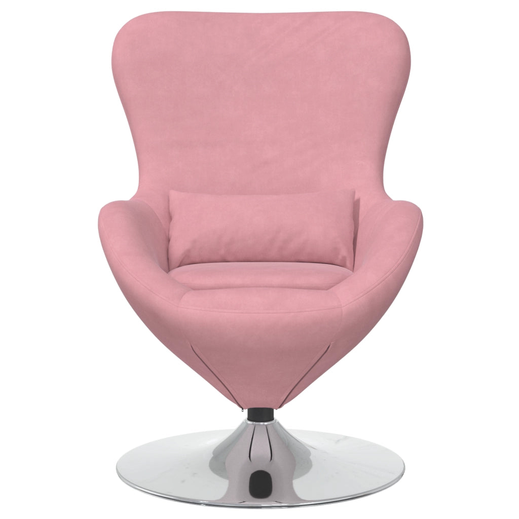 Poltrona a uovo in velluto rosa