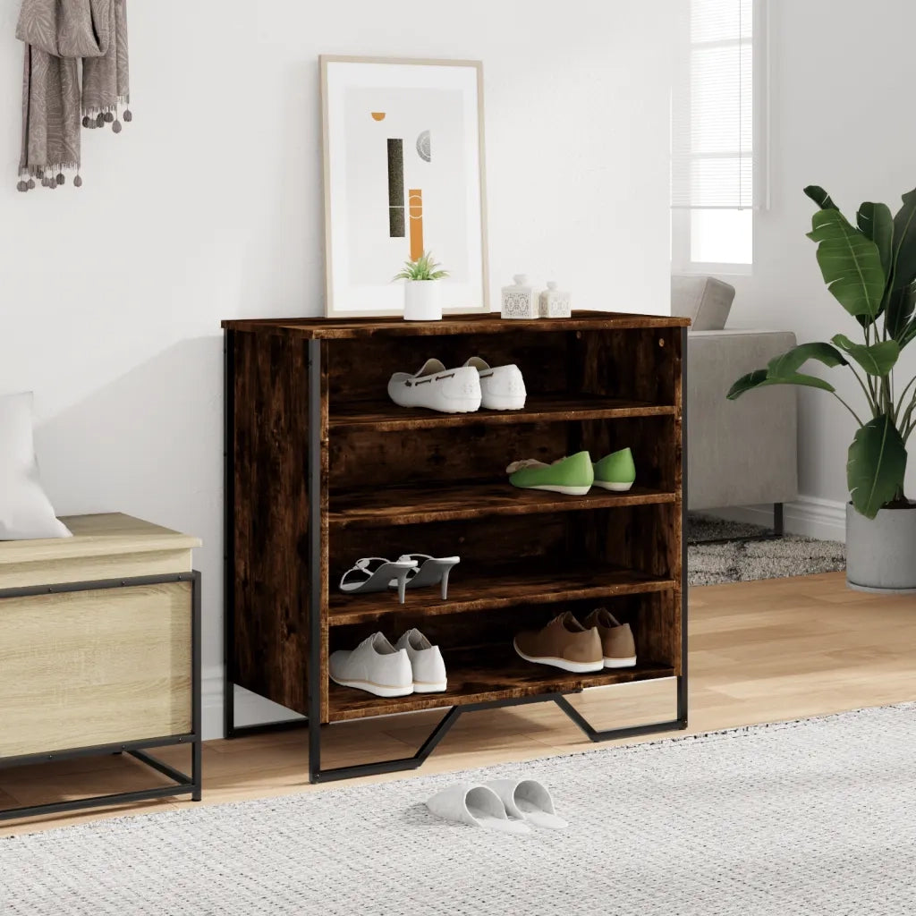 vidaXL Scarpiera Rovere Fumo 80x38x78 cm in Truciolato