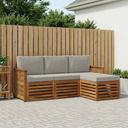Set di divani da esterno 4 pz Naturale e Grigio Chiaro 3384207