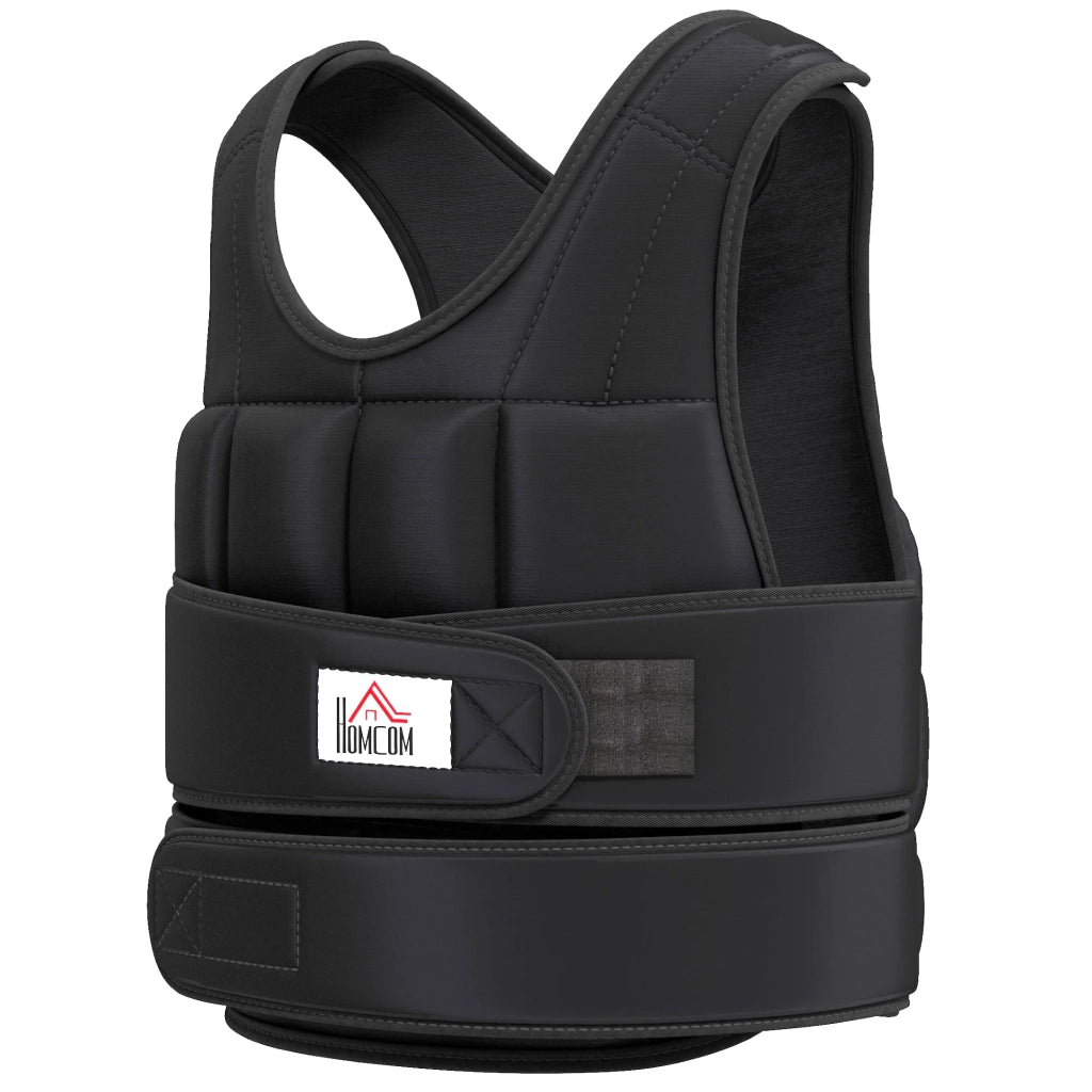 Gilet zavorrato da allenamento regolabile 50 x 60 x 5 cm potenziamento muscolare sportivo contemporaneo in tessuto oxford nero 21_0006911