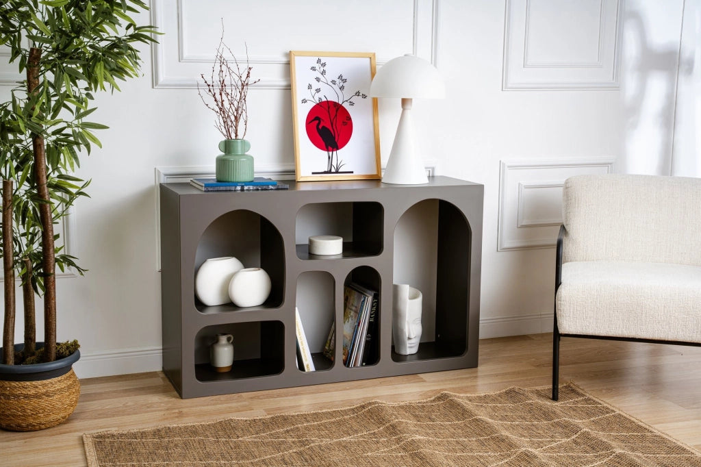 Credenza in legno "Liva 120" - 120 x 37 x 74 cm - Grigio antracite
