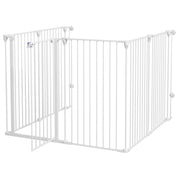 Cancelletto di Sicurezza per Animali Domestici 123x102x100 cm in Acciaio e Plastica Bianco