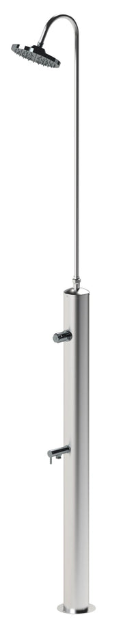 Doccia da Giardino con Rubinetto Chiusura Manuale Doccia e Lavapiedi Minijet-R Inox Anodizzato
