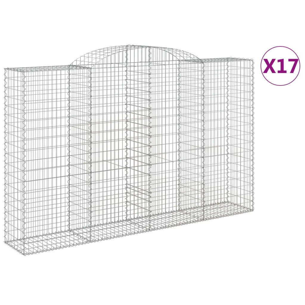 Cesti Gabbioni ad Arco 17 pz 300x50x180/200 cm Ferro Zincato 3146786
