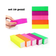 Trade Shop - Buffer Fluorescente Mattoncino Lima Per Unghie Ricostruzione Nails Art Limetta -