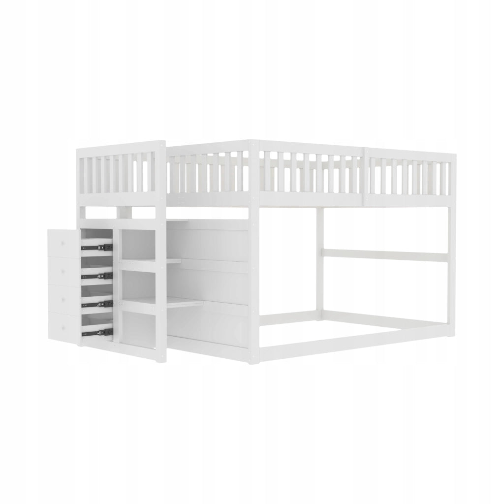 Letto a castello 140x200 bianco con contenitore - Xylo