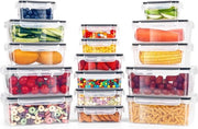 32 scatole di conservazione con coperchio (16 scatole, 16 coperchi), contenitori per conservazione a chiusura ermetica, organizzatore di cucina, BPA libero, lattescente, impermeabile