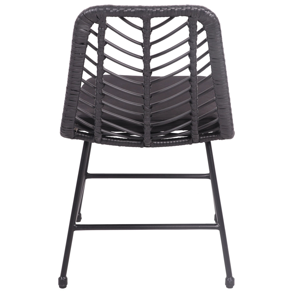 Set di 2 sedie in rattan sintetico nero con cuscini OKA