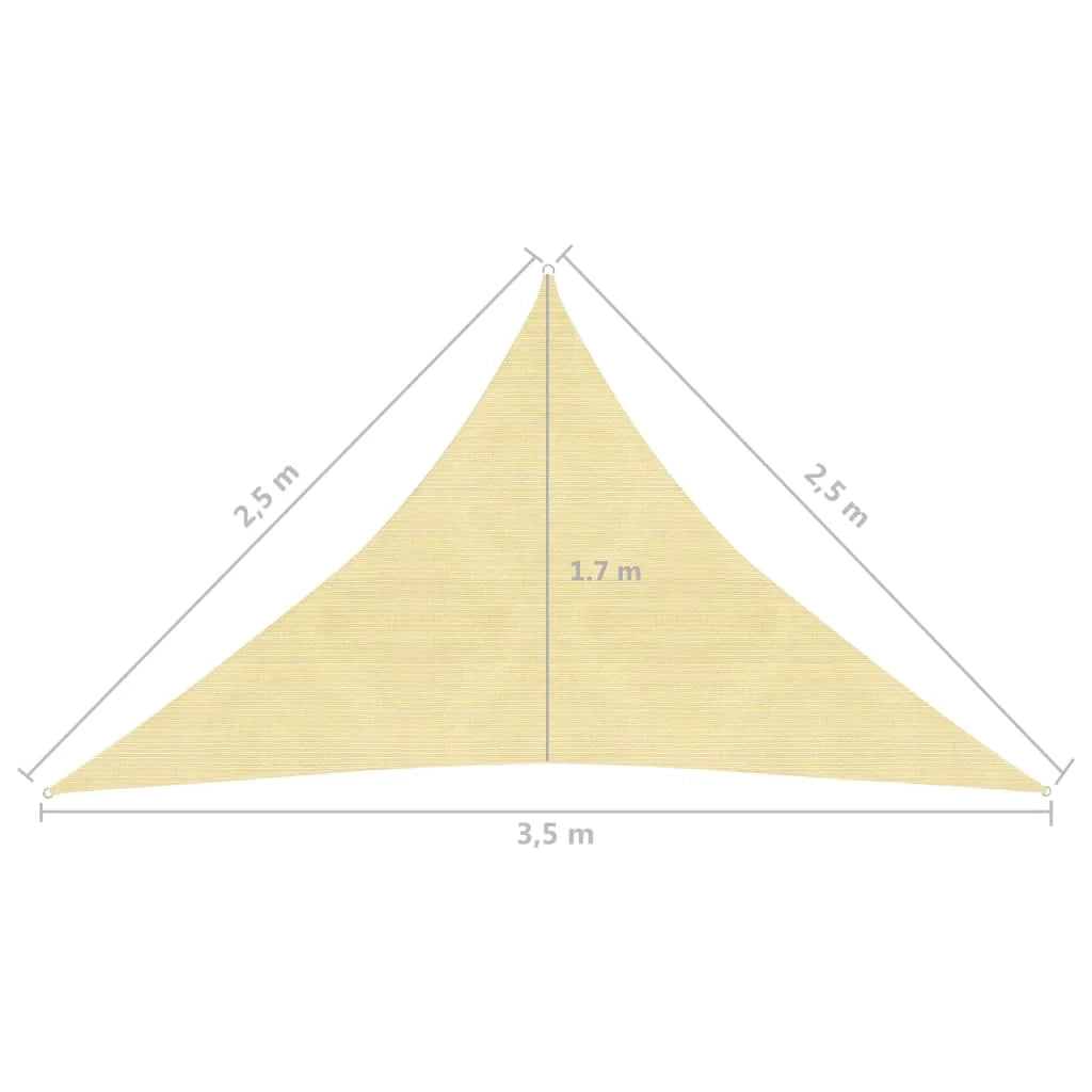 Vela ombreggiante/ombrellone 160 g/m² 2,5 x 2,5 x 3,5 m HDPE beige 02_0008952