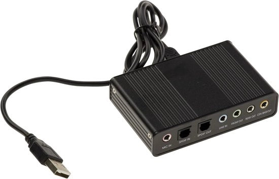 Sistema Audio Esterno - 5.1 Surround Sound - Miglioramento Audio - Ingresso/Sensore SPDIF Digitale - 10x8x2 cm - Nero