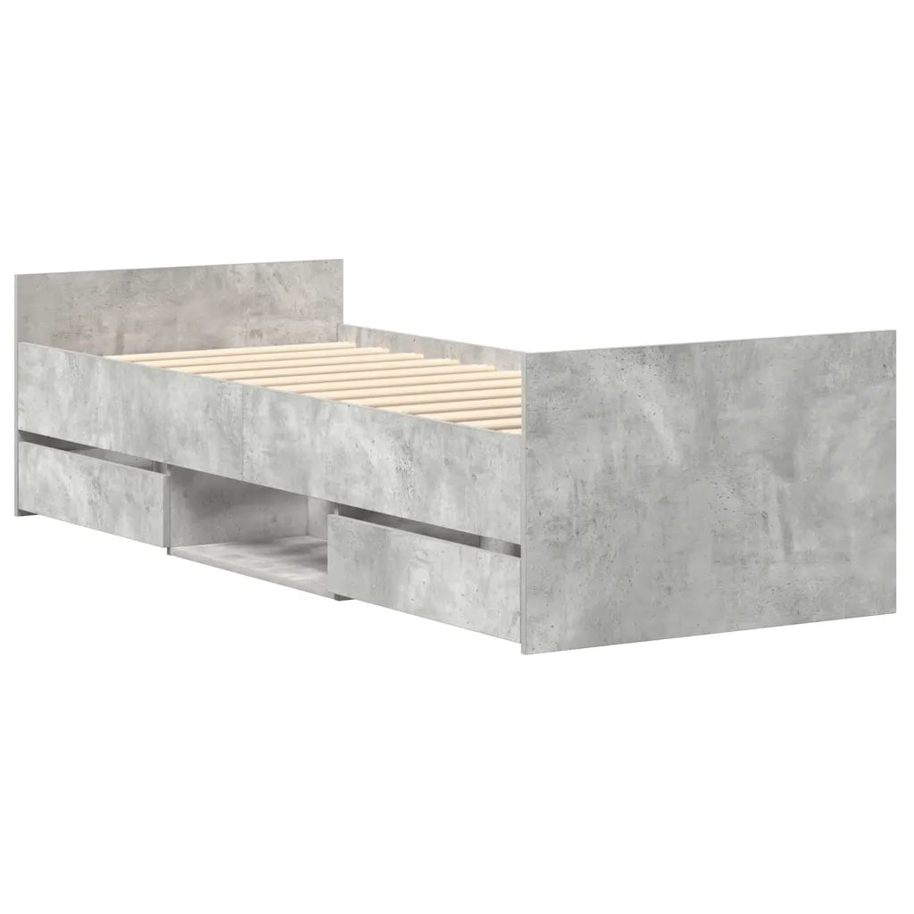 Giroletto con Testiera e Pediera Grigio Cemento 100x200 cm