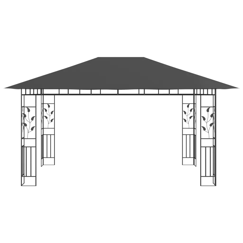 Gazebo con Zanzariera 4x3x2,73 m Antracite 180 g/mÂ² cod mxl 55320
