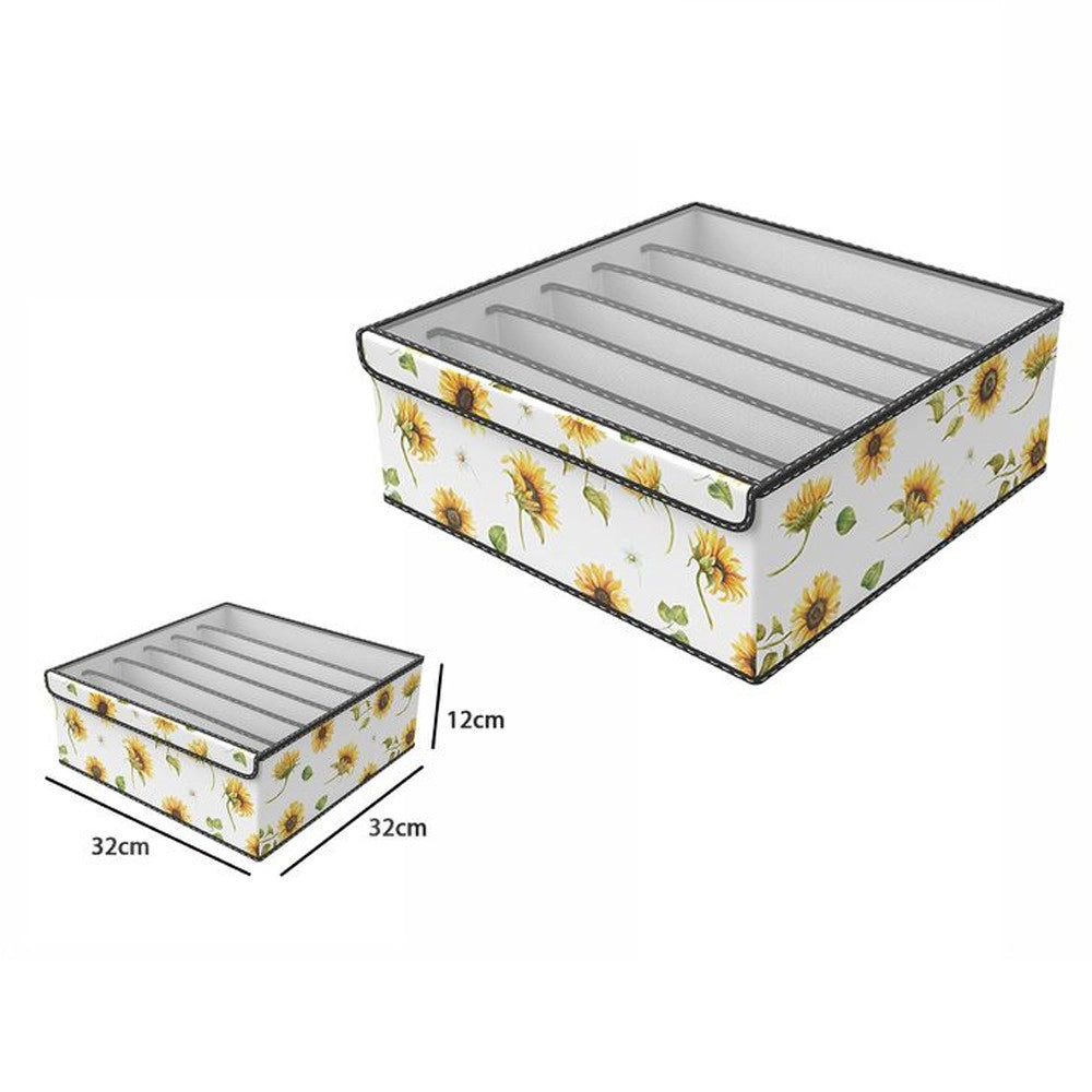 Trade Shop - Box Scatola Salvaspazio Armadio Contenitore Porta Oggetti Organizer 32x32x12 Cm -