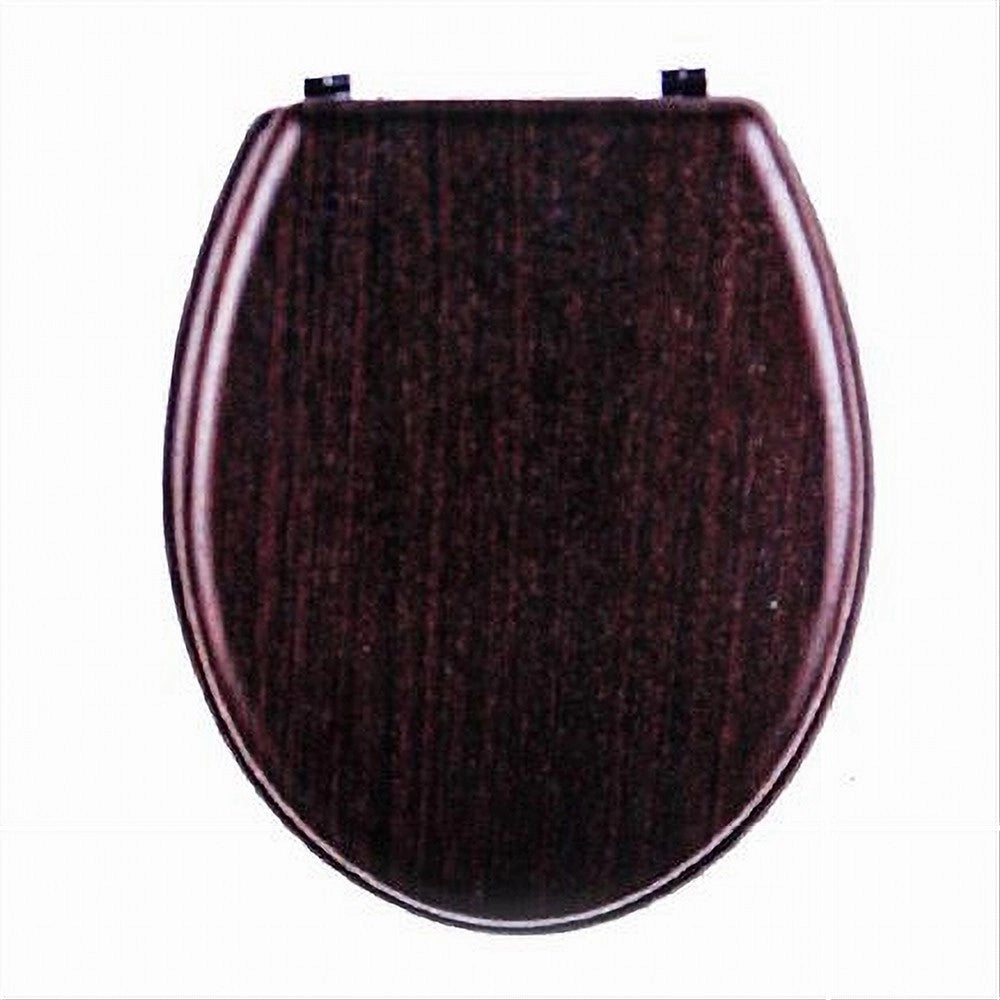 Trade Shop - Copriwater Universale In Legno Mdf Tavoletta Bagno Wc Cerniere Legno Scuro 52947a -