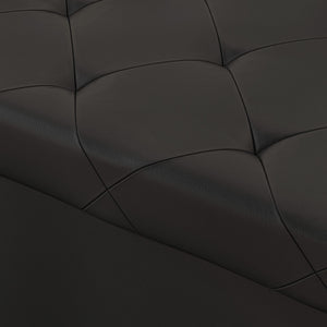 Panca Contenitore Pieghevole 84L 76x38x38 cm in Finta Pelle Nero