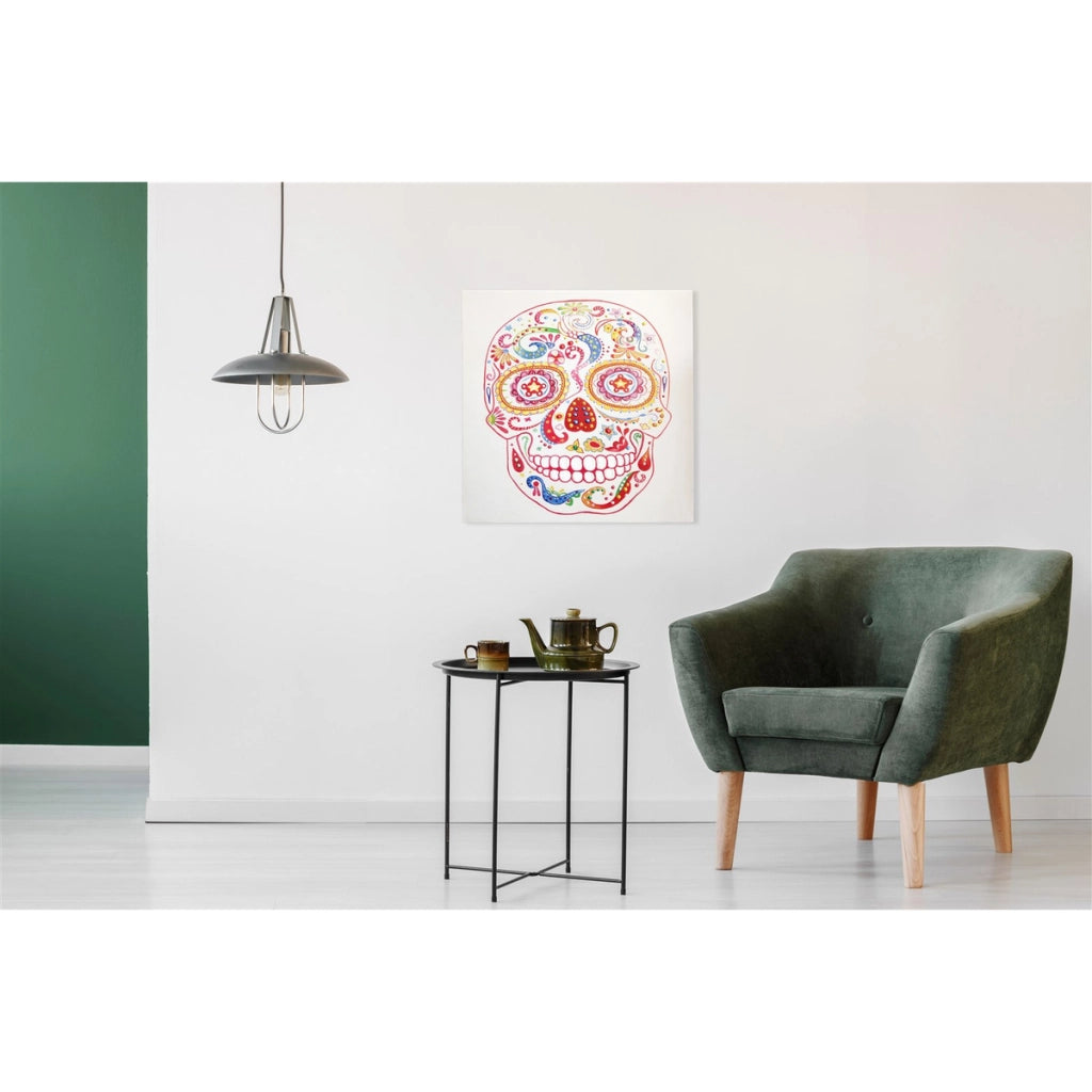 Quadro dipinto a mano Skull in acrilico su tela 90x90