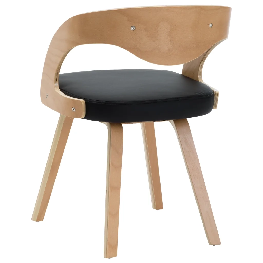 Sedie da Pranzo 4 pz Nere in Legno Piegato e Similpelle cod mxl 24635