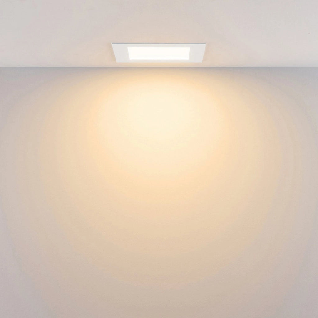 Faretto LED incasso pannello quadrato slim DMX RGB multicolore luce calda 24V impermeabile cromoterapia box doccia bagno 30W foro 215x215