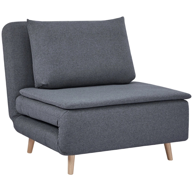 POLTRONA LETTO 3 IN 1 95 cm Grigia in Poliestere con schienale reclinabile