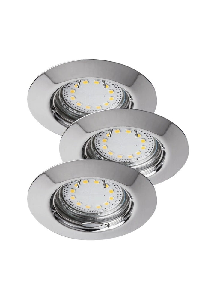 Rabalux Lite 1047 set 3 faretti da incasso GU10 cromati