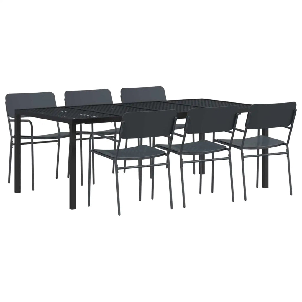 Set Mobili da Esterno 7 pz Antracite Acciaio 3422874