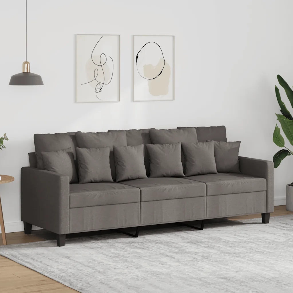 Divano a 3 Posti-Sofa 3 Posti Tortora 180 cm in Tessuto 252992