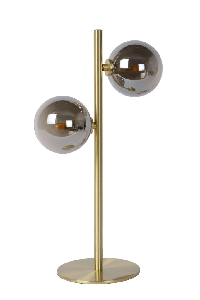 Lucide TYCHO lampada da tavolo 2xG9 oro/grigio metallo/vetro