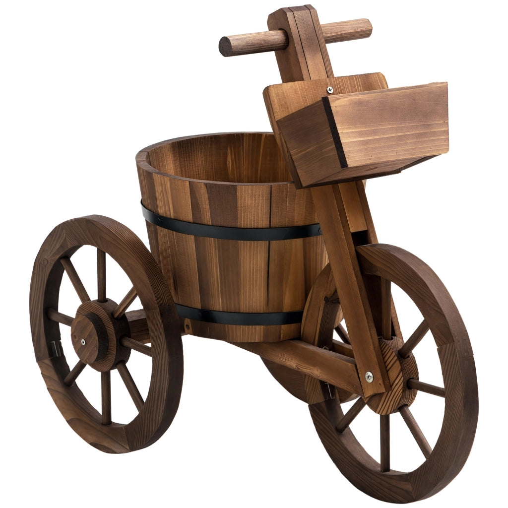 Portavasi Triciclo da Giardino ¨C Xylo ¨C Legno di Abete 52x31x45cm
