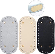 Tasbodem 3 pezzi - Pelle PU - Base ovale - 22x10cm - 52 fori - Duraturo - Per borse artigianali